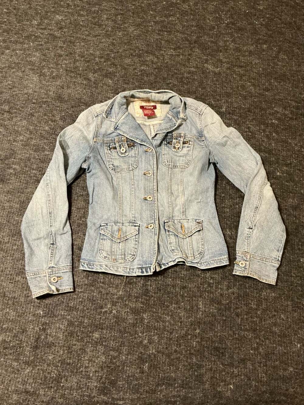 Vanity Denim Jacket Womens Size Medium Light Wash Cotton Utility Style